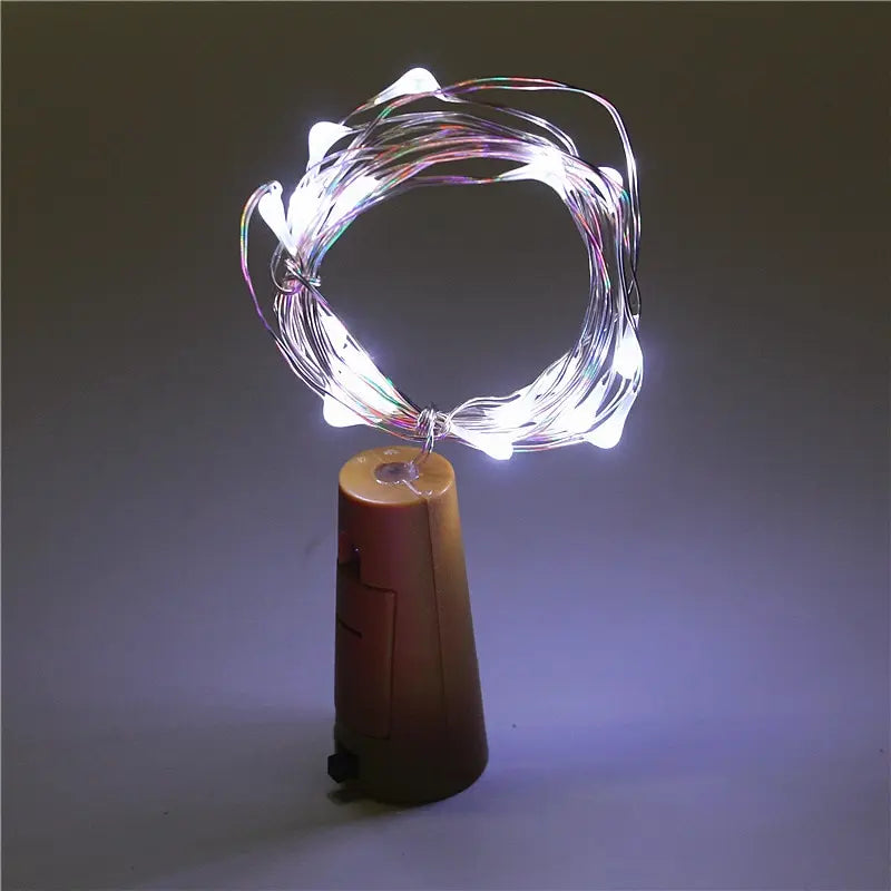 Bar LED Wine Bottle Cork 2M String Lights Christmas Decoration Led Lamp Bottle Fairy Lights Holiday Copper Wire Lights String MonAspi