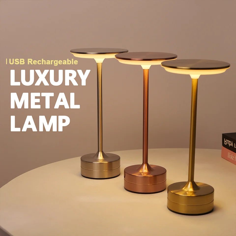 LED Table Lamp Touch Sensor Night Light USB Rechargeable Portable Bedroom Night Light Wireless Reading Lamp Restaurant Hotel Bar MonAspi