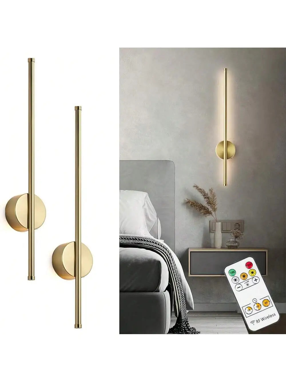 LED Rechargeable Wall Light Installation Free Wall Sconce 1PC 50CM Dimming For Livingroom Sofe Beside Bedroom Wall Decor Lamp MonAspi