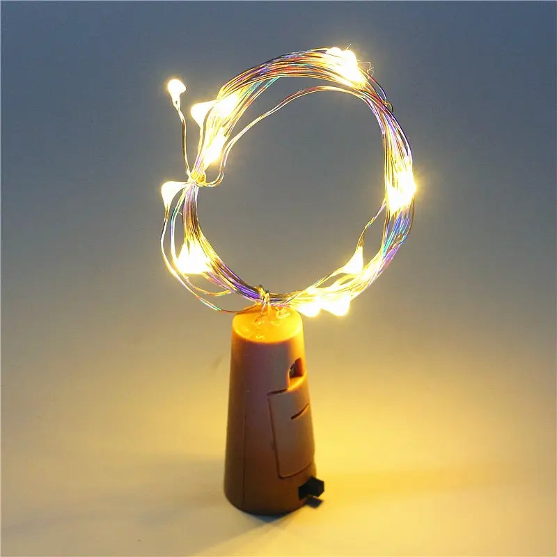 Bar LED Wine Bottle Cork 2M String Lights Christmas Decoration Led Lamp Bottle Fairy Lights Holiday Copper Wire Lights String MonAspi