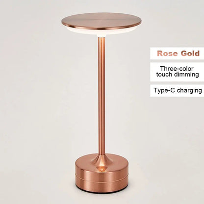 LED Table Lamp Touch Sensor Night Light USB Rechargeable Portable Bedroom Night Light Wireless Reading Lamp Restaurant Hotel Bar MonAspi