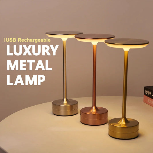LED Table Lamp Touch Sensor Night Light USB Rechargeable Portable Bedroom Night Light Wireless Reading Lamp Restaurant Hotel Bar MonAspi